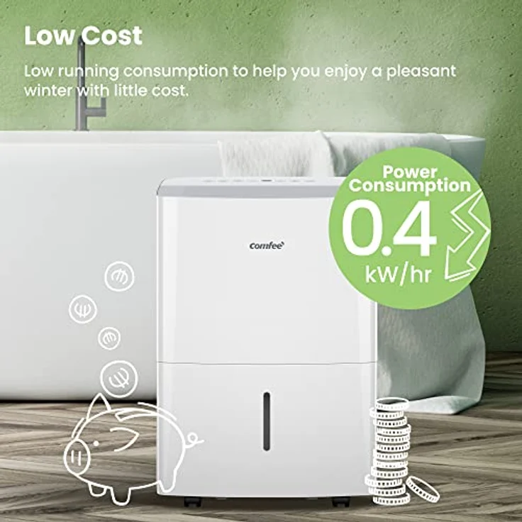 Comfee MDDF-16DEN7 WF Luftentfeuchter, 280 W, 230 V, White, 16L-32m²-DEN7 – Bild 2