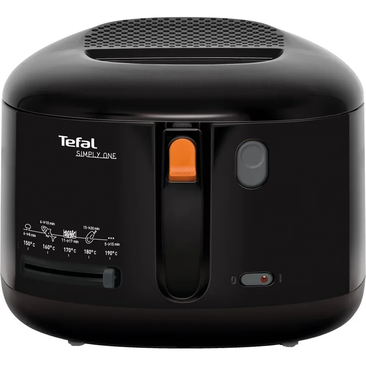 Tefal FF1608 Simply One Fritteuse, 1900 Watt, 2,1 Liter Fassungsvermögen, schwarz, Aluminium, Sichtfenster