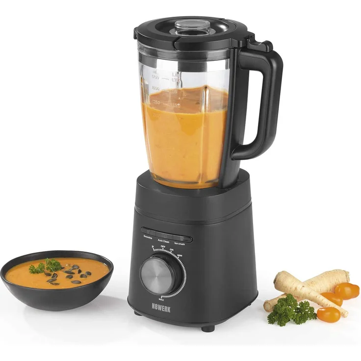 N8WERK Standmixer in der Midnight Edition, 1,75L Glasbehälter, Auto-Clean-Funktion – Bild 8