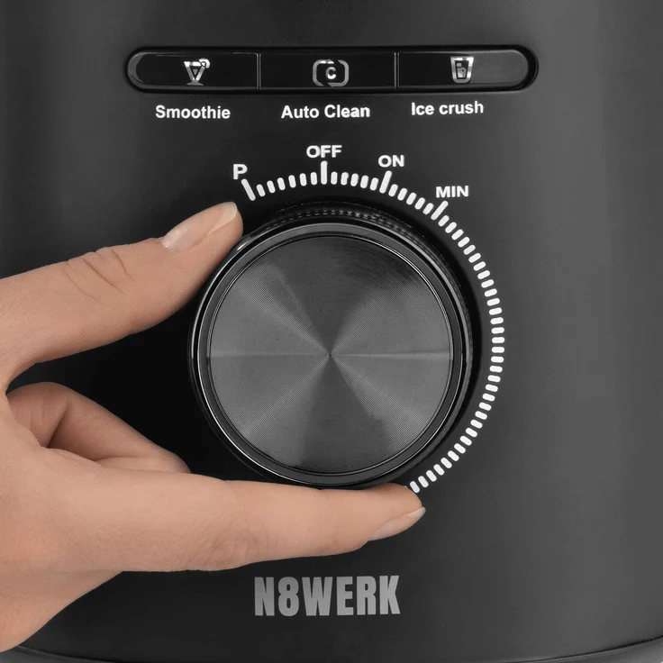 N8WERK Standmixer in der Midnight Edition, 1,75L Glasbehälter, Auto-Clean-Funktion – Bild 5