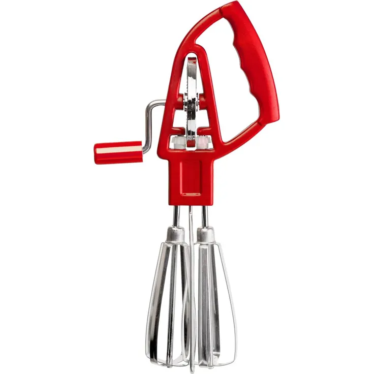 Kelomat Schneeschläger, Handmixer, mechanisch, in Edelstahl rot
