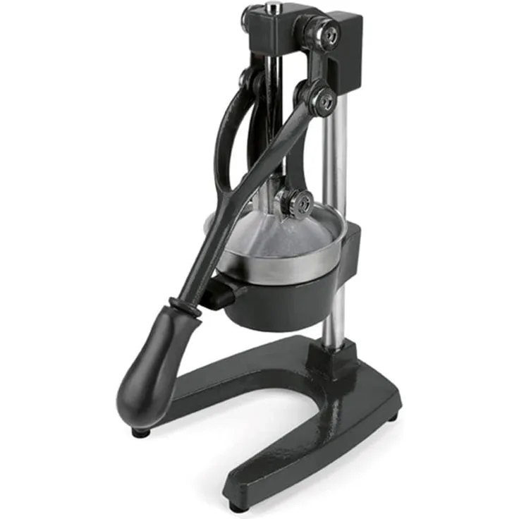 Riess-Kelomat EVA Granatapfelpresse Zitruspresse, Metall, abnehmbarer Filter, Presskegel 12cm, schwarz
