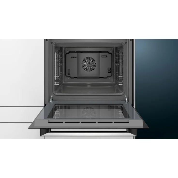 Siemens HB113FBS1 iQ100, Einbaubackofen, Energieeffizienzklasse A, Einbaugerät, elektrisch, Volumen 66 l, Breite 59,4 cm, Drehknebel, Vollglas-Innentüre, Autostart, 3D Heißluft, edelstahl – Bild 5