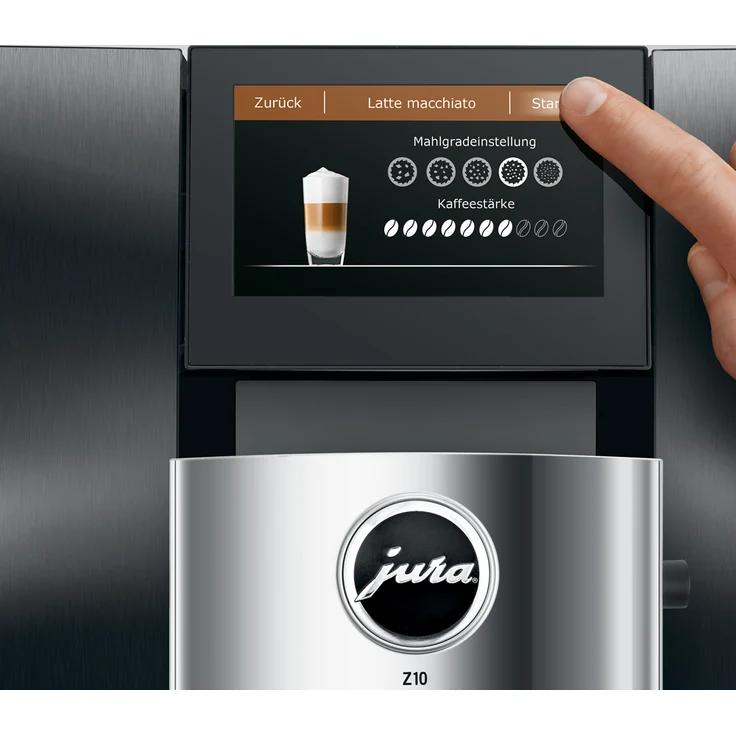 Jura Z10 (EA) 15488 Kaffeevollautomat, mit Mahlwerk, 2,4 l Wassertank, 280 g Bohnenbehälter, Aluminium Black – Bild 3