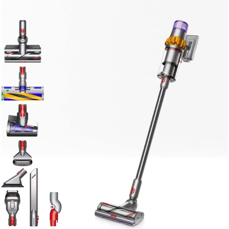 Dyson V15 Detect Absolute Handstaubsauger (2021), 369535-01, nickel satin gelb, Slim Fluffy Bodendüse, Akkuwechsel-Option – Bild 2