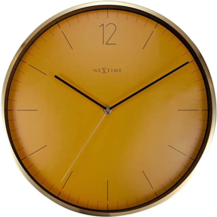 NeXtime Wanduhr Essential Gold Dia. 34cm Aluminium Weiß, Tolles Design – Bild 1