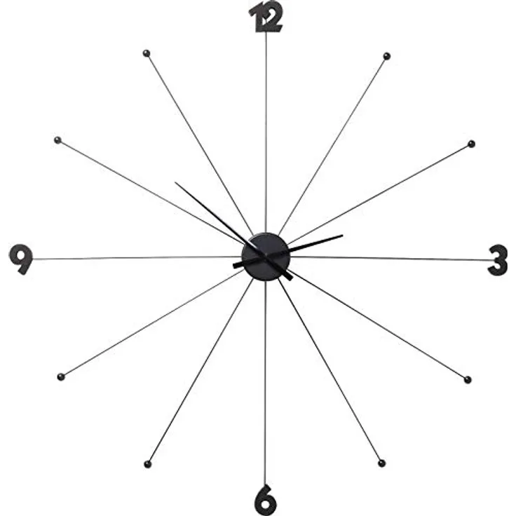 Kare Design Wanduhr Like Umbrella Black, Runde Wanddeko im minimalistischen Design, schwarz