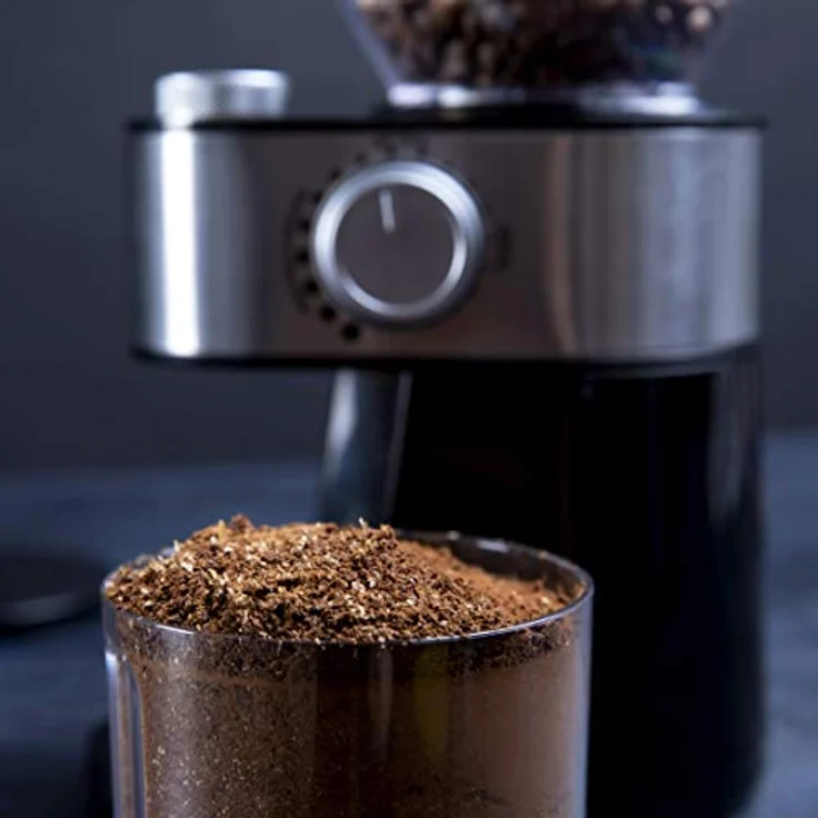 Gastronoma 18120001 Kaffeemühle Kaffee Espresso elektrische Mühle, 12 Mahlgradeinstellungen von Fein bis Grob, 200 Watt, Schwarz Edelstahl – Bild 2