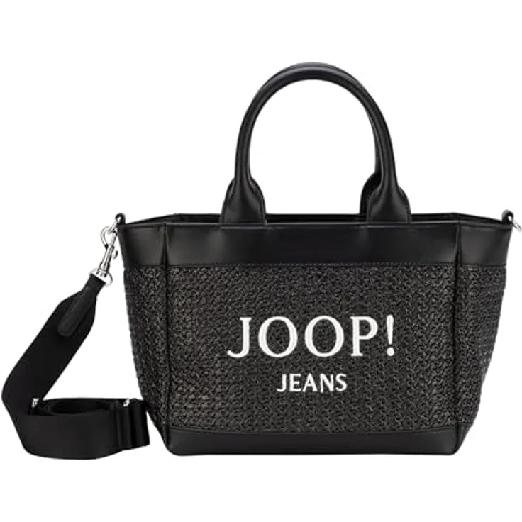 Joop! Jeans Calduccio Spiaggia Shopper Tasche, schwarz, 100% Bast, 26.5 cm x 14 cm x 21 cm