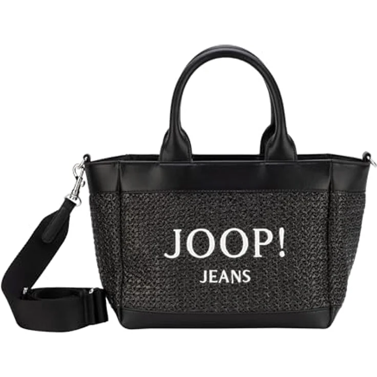 Joop! Jeans Calduccio Spiaggia Shopper Tasche, schwarz, 100% Bast, 26.5 cm x 14 cm x 21 cm – Bild 1