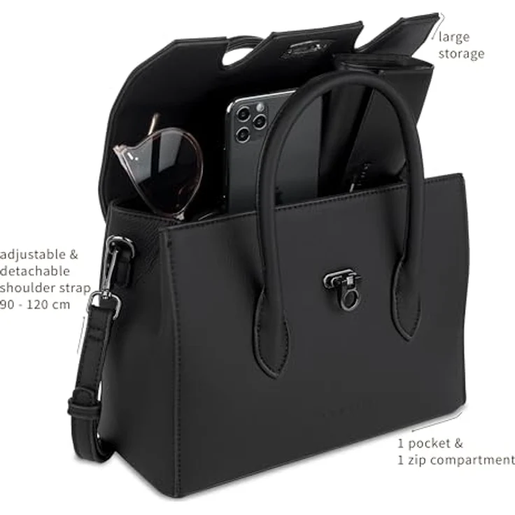 Bugatti Ira Schultertasche M 27 cm, elegante Handtasche für Damen – Bild 5