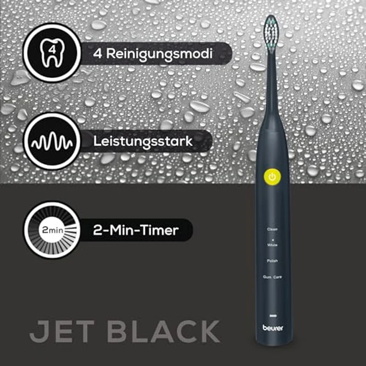 Beurer SC 30 Green Planet Jet Black, Schallzahnbürste mit 80.000 Schwingungen, 4 Reinigungsprogrammen und USB-C Ladekabel – Bild 3