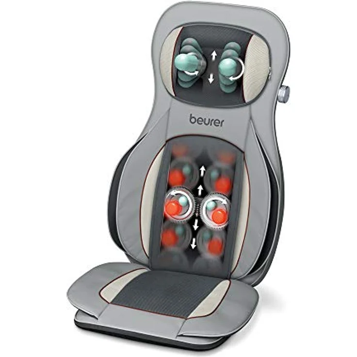 Beurer MG 320 Shiatsu Massagesitzauflage, für Rücken, Nacken und Oberschenkel, zusätzliche Luftkompressionsmassage, Licht- und Wärmefunktion – Bild 4