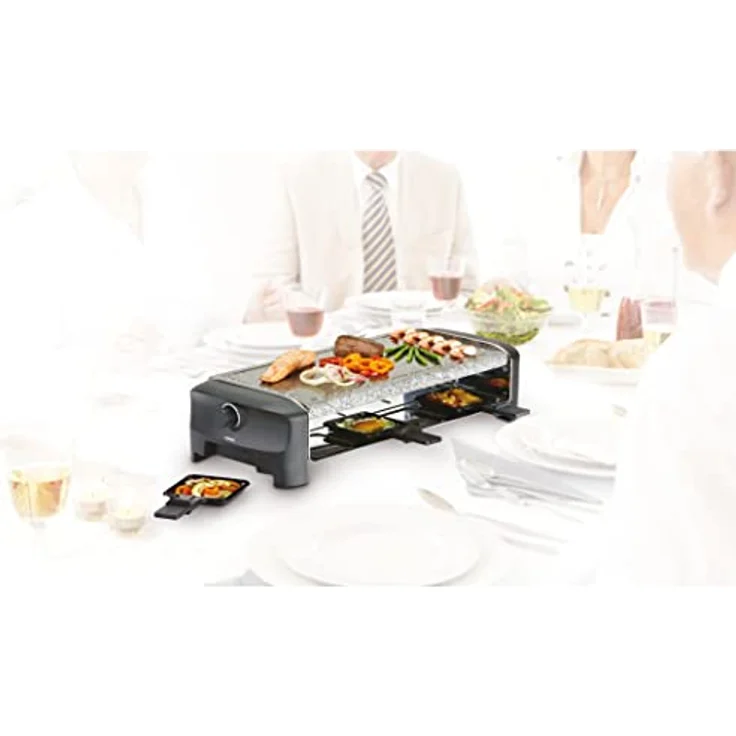 Princess Raclette Steingrill - für bis zu 8 Personen mit 8 Pfännchen und regelbarem Thermostat, 162830 – Bild 6