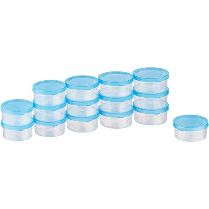 MiraHome Gefrierdosen Set 15x0,1L, Durchsichtig Blau, luftdicht, stapelbar, BPA-frei, hergestellt in der EU – Bild 1