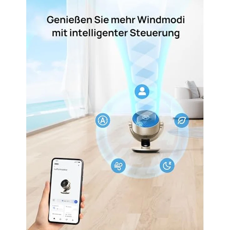 Dreo Lynx S, 28dB Leiser Smart Tischventilator mit Fernbedienung, 21M Windentfernung, 4 Geschwindigkeitsstufen, 5 Modi, 12H Timer, 90° Auto und 120° manuelle Oszillation – Bild 4