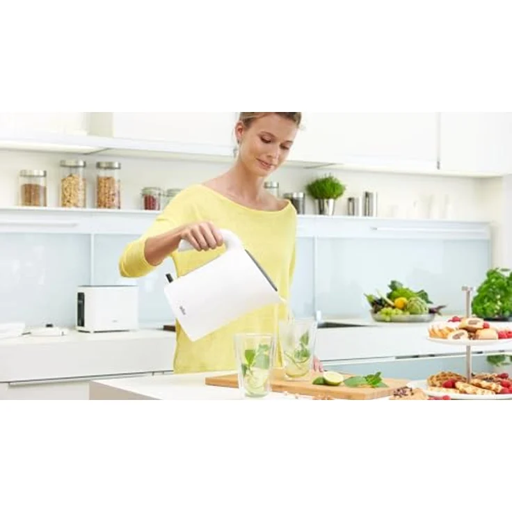 Braun WK 3100 WH Wasserkocher | Füllmenge 1,7 l | 2.200 Watt | Schnellkochsystem | Herausnehmbarer Anti-Kalk-Filter | Große Wasserstandsanzeige | BPA Frei | Weiß – Bild 2