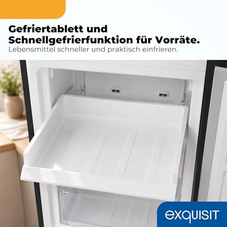 Exquisit Kühl-Gefrierkombination KGC5265-70-NF-WS-040C, 251 l No Frost, Wasserspender, Energieklasse C, leise 39 dB, schmal 54 cm, inoxlook-az – Bild 8