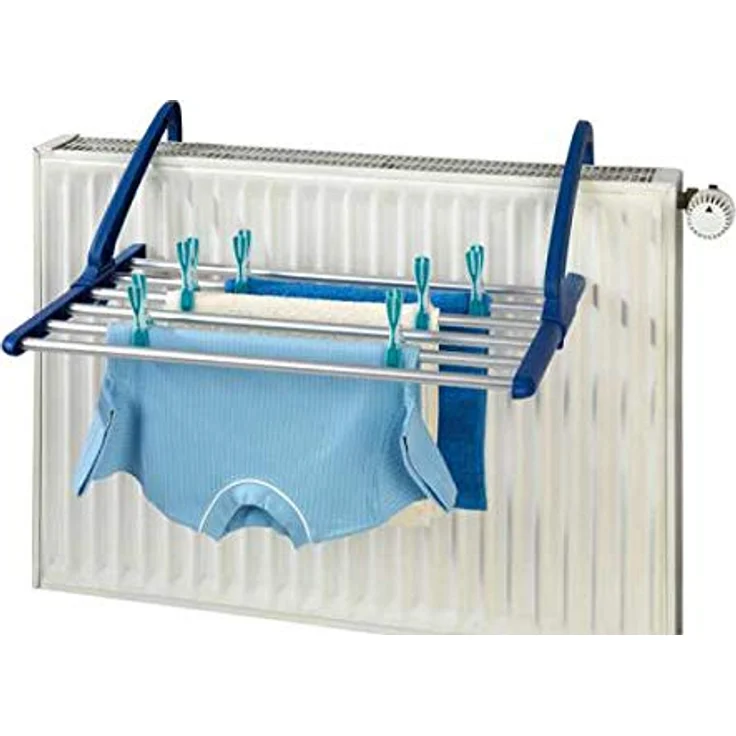 WENKO Teleskop Balkonwäschetrockner Alu - Universal Heizkörper- und Balkonwäschetrockner, ausziehbar, 57-106 x 21 x 37,5 cm, silber matt – Bild 6