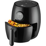 EXTRALINK Extralink 1000W Airfryer 2L - Heißluftfritteuse mit Antihaftbeschichtung, LED-Touchscreen, Energiesparend, 90% Weniger Fett - Schwarz