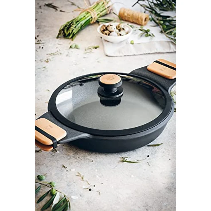 BRA Market Niedriger Kochtopf 36 cm, Aluminiumguss mit Antihaftbeschichtung, PFOA-frei, für alle Herdarten geeignet, 7 Liter Fassungsvermögen – Bild 5
