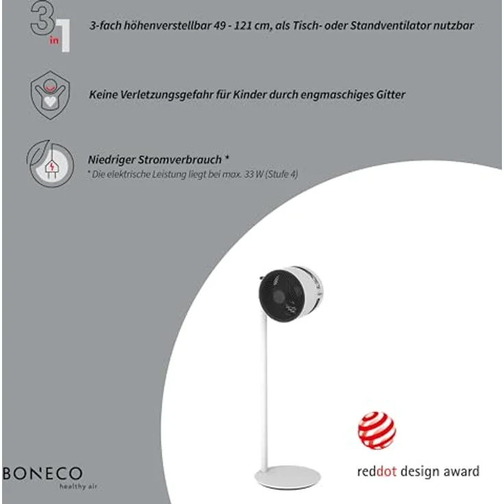 Boneco Ventilator Air Shower weiß 41W F230 – Bild 3