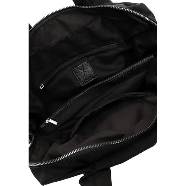 SURI FREY Shopper SFY Pauly, Uni-Design mit Reißverschluss und Nylon-Optik, Schwarz – Bild 4