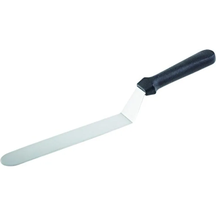 APS Winkelpalette BLUE, Profi-Streichmesser mit flexibler Edelstahl-Klinge (18,5 x 3 cm), schwarzer Kunststoff-Griff, Gesamtlänge 32 cm