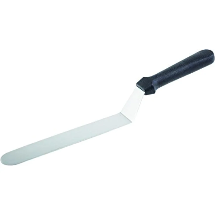 APS Winkelpalette BLUE, Profi-Streichmesser mit flexibler Edelstahl-Klinge (18,5 x 3 cm), schwarzer Kunststoff-Griff, Gesamtlänge 32 cm