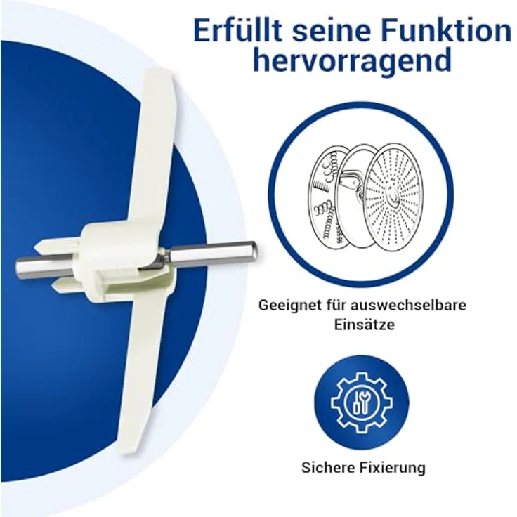 VIOKS Mitnehmer mit Ausräumflügel Ersatz für Bosch 00630760 630760 00621923 für Durchlaufschnitzler in Küchenmaschine MUM5 MUMS MUMV MUZ5 MUZ5DS MUZ5VL MUM58L20 & Bosch MUM 5 Zubehörteile, hochwertiges Premium-Qualität Zubehör in schwarz – Bild 4