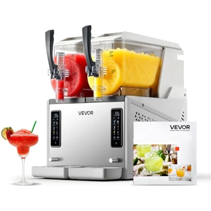 VEVOR Slush Maschine X-60, 2 x 3 L Slusheis Eisbereiter mit 450 W, Selbstreinigungsfunktion und 5 voreingestellten Programmen – Bild 1
