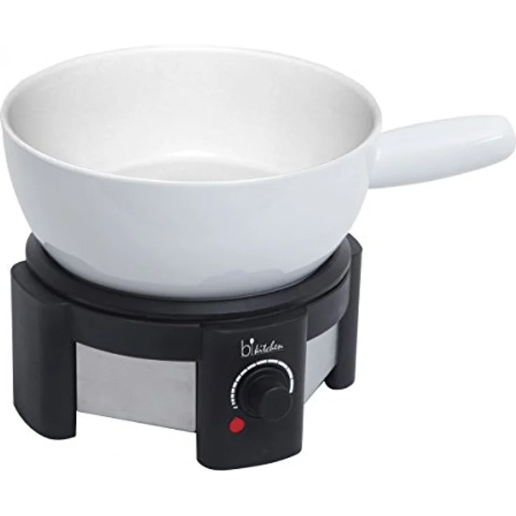 BiKitchen Fondue 200, 1500W Fondue-Set mit 8 Fonduegabeln, kabelgebunden, Kontrollleuchte, stufenloser Temperaturregler, Gusseisen- und Keramiktopf – Bild 4