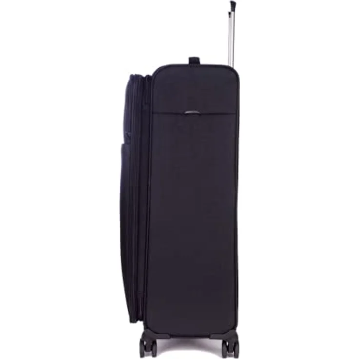 Stratic Light + Koffer Weichschale Reisekoffer Trolley Rollkoffer groß, TSA Kofferschloss, 4 Rollen, Erweiterbar, Größe L, Schwarz – Bild 3