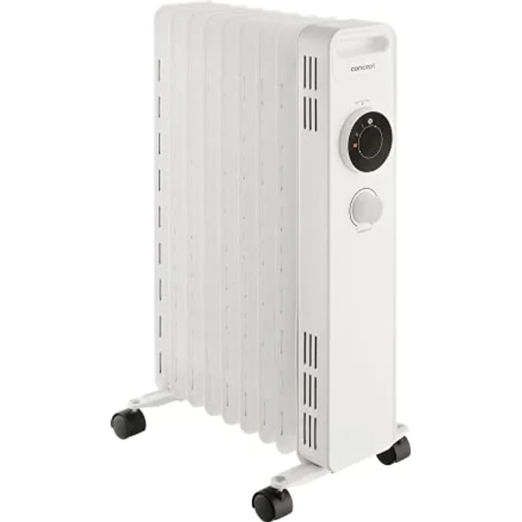 CONCEPT Hausgeräte RO3309 ölradiator, 3 heizstufen, 9 rippen, Überhitzungsschutz, Frostschutz, 2000 W,Weiß