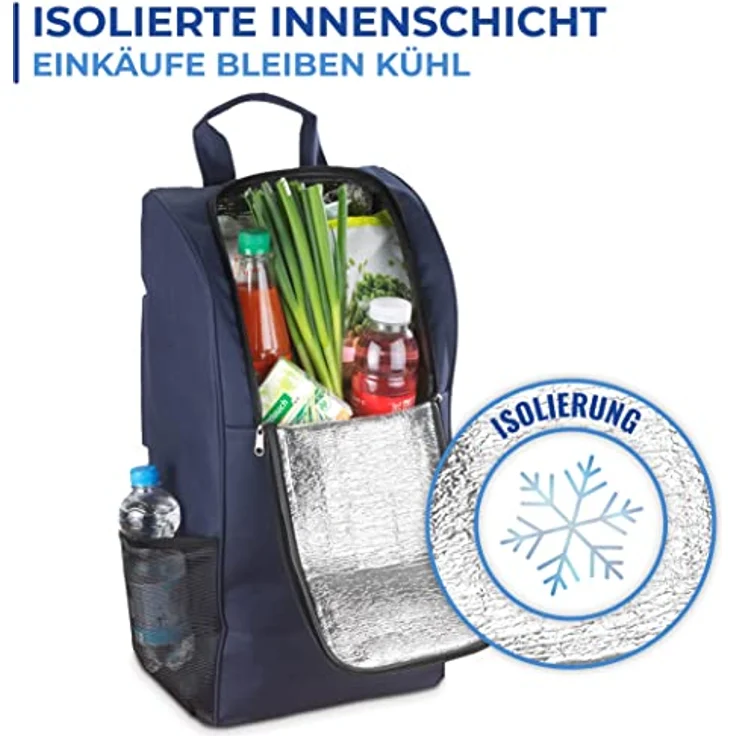 Maximex Einkaufstrolley mit Sitz - mit rückenschonendem Teleskopgriff Fassungsvermögen: 35 l, Aluminium, 39 x 103 x 58 cm, Silber matt – Bild 5