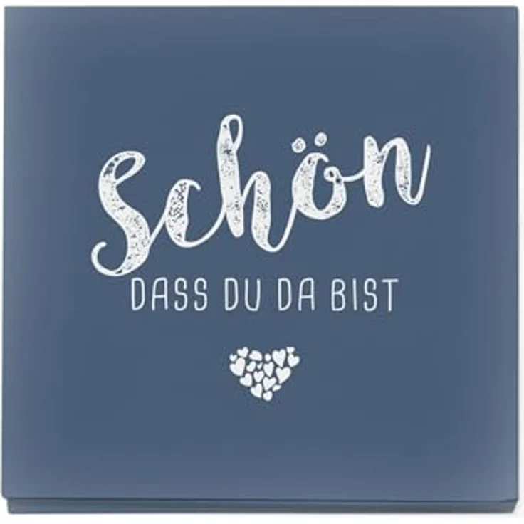 itenga Servietten Schön dass du da bist, 30 x 30 cm, 3-lagig, 40 Stück, dunkelblau für Kommunion, Konfirmation, Hochzeit und Taufe – Bild 2