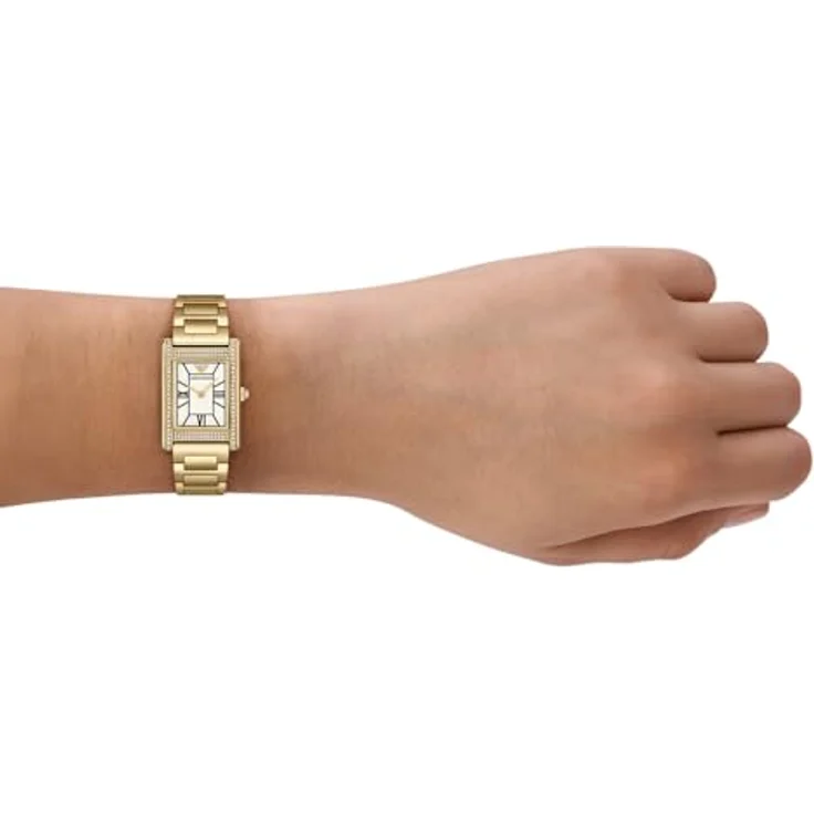 EMPORIO ARMANI Damen Analog Quarz Uhr AR11659, goldfarbenes Edelstahl-Armband, 22-mm-Gehäuse, 50 m wasserdicht – Bild 2