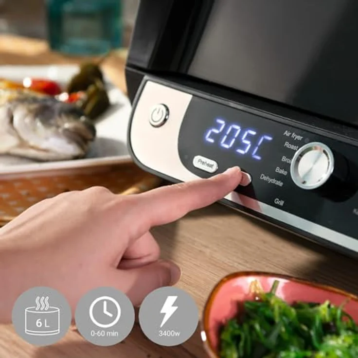 InnovaGoods Air Fryer Fryinn 12-in-1, Ölfreie Fritteuse mit Grill, 3400 W, Schwarz, 6 L – Bild 7