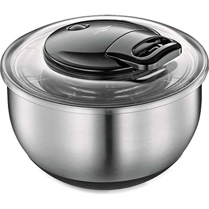 Küchenprofi TURBO Salatschleuder | 18/8 Edelstahl | Zum Waschen und Trocknen von Salat | Schleuder Edelstahl | Salatschleuder Edelstahl