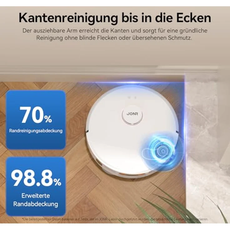 JONR T5 Pro Saugroboter, 8000Pa mit Wischfunktion, selbstreinigendem Mopp und automatischer Wischmopp-Wäsche, Weiß – Bild 2