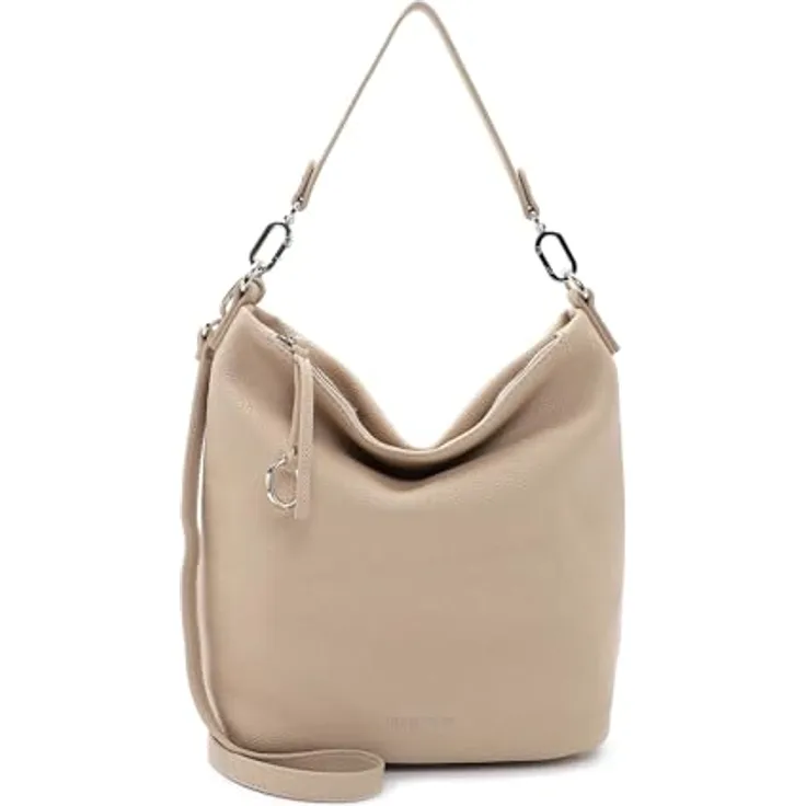 Suri Frey Beutel Debby, Handtasche aus Feinsynthetik mit Logo-Prägung, beige, 35 x 31 x 15 cm