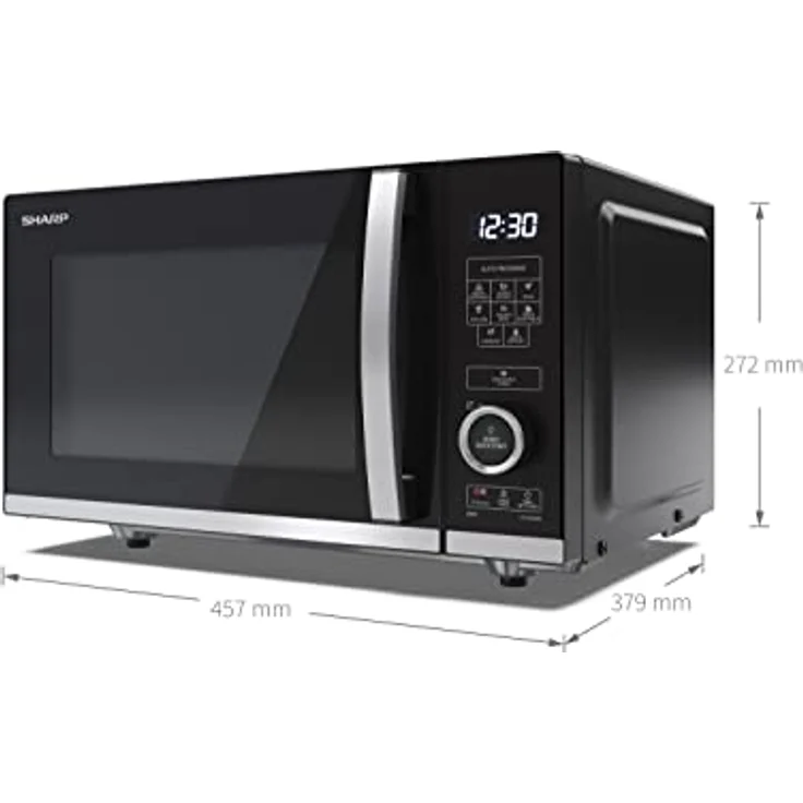 SHARP QS204AEB Mikrowelle (Mikrowelle: 800W, 10 Leistungsstufen, Auftaufunktion, Abmessungen: 457x272x379cm), schwarz – Bild 5