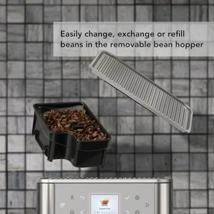 KitchenAid Kaffeevollautomat Maschine I KF6 I Heißgetränke von Espresso bis Cappuccino I mit 15 voreingestellten Getränken, automatischem Aufschäumen und Erwärmen von Milch (Schwarz) – Bild 6