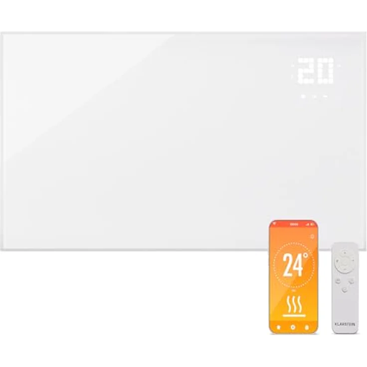 Klarstein Infrarotheizung mit Thermostat, 600W Elektroheizung, Smart Home zur Wandmontage, IR mit App-Steuerung & Erkennung Offener Fenster, Effizienter Feuchtraum Heizkörper – Bild 1