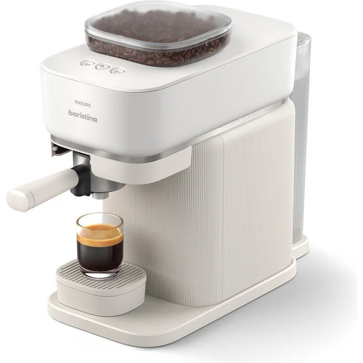 PHILIPS baristina Espressomaschine BAR300/00 mit Mahlwerk für ganze Bohnen, 16 bar Pumpendruck, Naturweiß – Bild 1