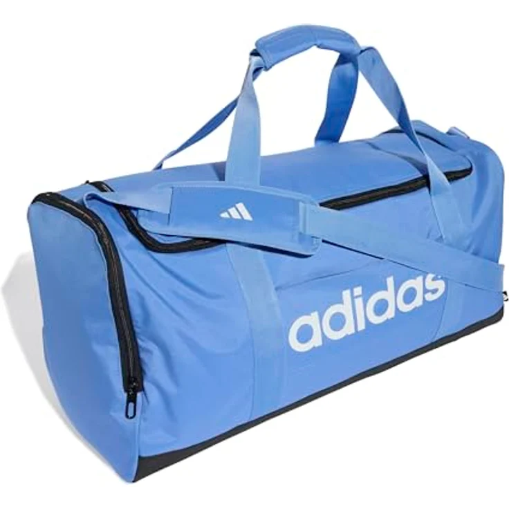 adidas Performance LINEAR DUFFEL M Sporttasche, Schwarz, mit mehreren Fächern und verstellbarem Schulterriemen, aus 50% recycelten Materialien – Bild 3