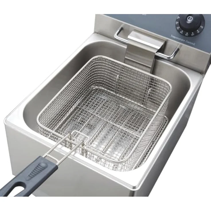 GastroHero Elektro Fritteuse EF-ECO6, Edelstahl-Fritteuse mit 6 Litern Fassungsvermögen, Thermostat und Überhitzungsschutz, kompakt für Gastronomie – Bild 5