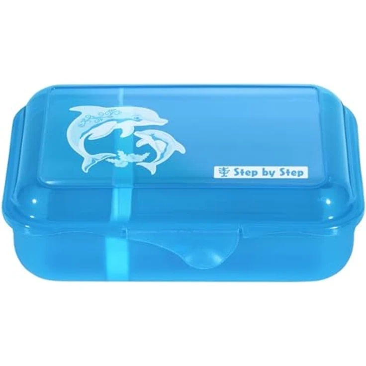Step by Step Lunchbox mit Klickverschluss, spülmaschinengeeignet, BPA-frei, herausnehmbare Trennwand, geeignet für Schulranzen – Bild 1