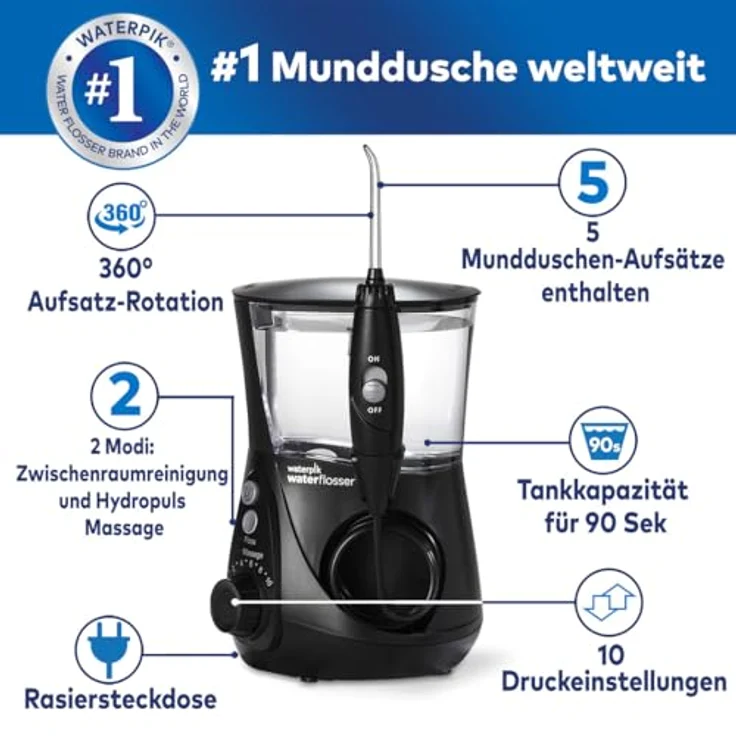 Waterpik WP-662EU Ultra Professional Munddusche, schwarz – Bild 2