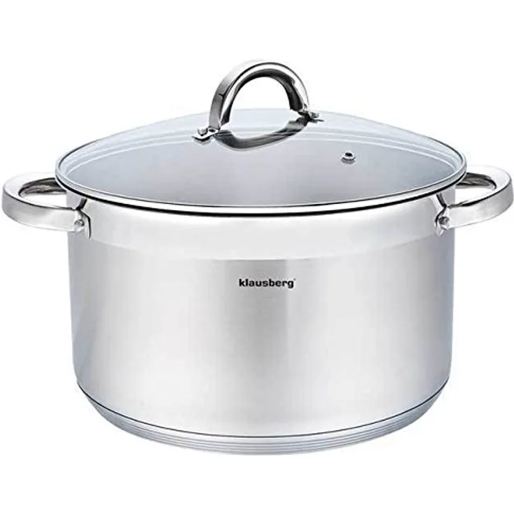 6 Liter 24 x 15cm Edelstahl Rostfrei Premium Topf Kasserolle mit Deckel